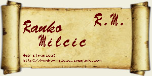Ranko Milčić vizit kartica